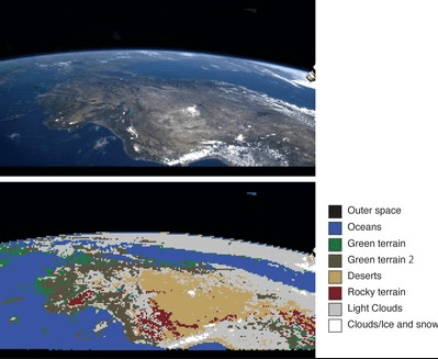 Example of vegetation/land-use identification using an Earth image from the ISS. PHOTO from Tokyo Institute of Technology
