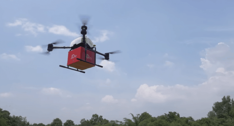 Screengrab from the video of the drone test flight in West Java, Indonesia