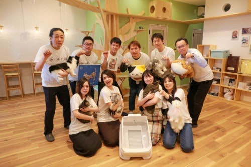 Team Hachi Tama celebrates the toletta® smart litter box.