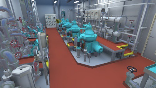 A virtual environment based on a digital twin of a crude oil tanker developed by Kanda to simulate a Lock Out Tag Out safety procedure