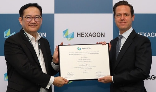 Lim Boon Choon, president, Hexagon Manufacturing Intelligence for Korea, ASEAN, Pacific and India; and Swedish ambassador to Singapore  Niclas Kvarnstrom