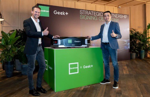 [From left] Kristoffer Harvey, Chief Executive Officer, Greater China at Goodman Group and Lit Fung, VP, Managing Director APAC, UK and Americas at Geek+