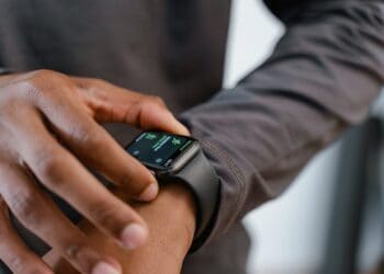 Photo by MART  PRODUCTION: https://www.pexels.com/photo/close-up-shot-of-a-person-using-a-smartwatch-8032913/