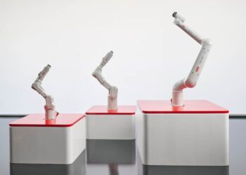ABB is expanding its robotics portfolio in China with three new robot families: Lite+, IRB 1200 and PoWa (left to right)
