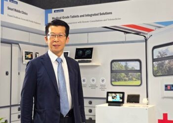 MC Chiang, VP of the iService Sector, Advantech with AIoT-based digital management systems