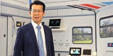 MC Chiang, VP of the iService Sector, Advantech with AIoT-based digital management systems