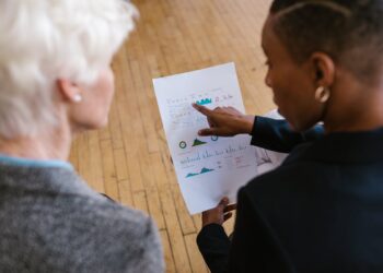Photo by RDNE Stock project: https://www.pexels.com/photo/woman-pointing-finger-on-a-white-paper-with-graphs-7414286/