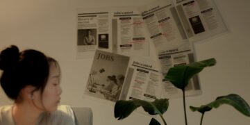 Photo by Ron Lach : https://www.pexels.com/photo/woman-sitting-and-looking-away-with-job-postings-pinned-on-wall-9841350/